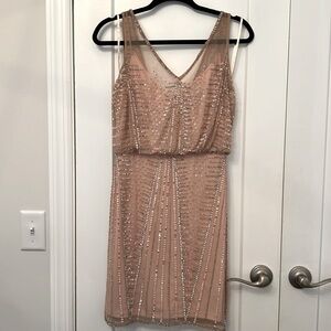 Pink Sequin Adrianna Papell mini dress for any event